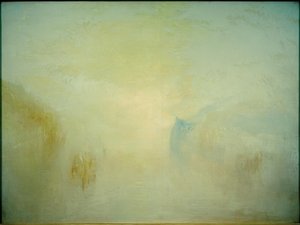 Sunrise, with a Boat between Headlands by Joseph Mallord William Turner